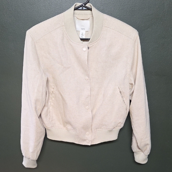 H&M Jackets & Blazers - H&M Linen Blend Womens Cropped Bomber Jacket              Size S